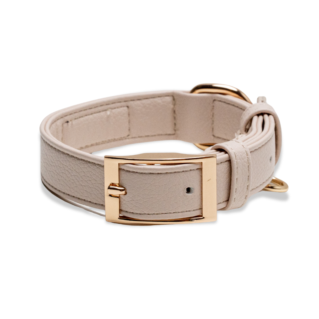Ivory Vegan Leather Collar
